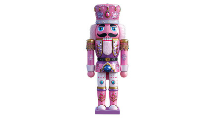 Nutcracker Delight: A beautifully crafted nutcracker with its distinct regalia, standing tall in a festive arrangement. Capturing the vibrant colors and intricate details.
