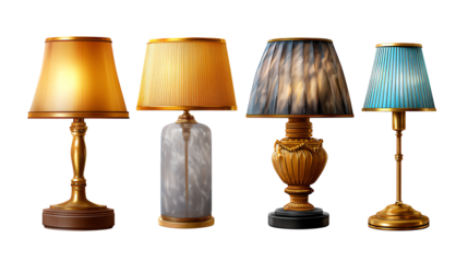 Illuminated Elegance: A collection of decorative lamps showcasing various styles and designs, each radiating a warm, inviting glow, adding sophistication to any interior space.