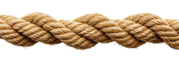 Thick, beige rope with tightly twisted strands on black background