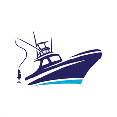 Sportfishing Boat Catching Fish Graphic Design
