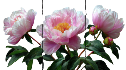 Exquisite Peony Blooms: Capturing the intricate beauty of delicate pink peony blooms in full splendor, radiating elegance and grace.