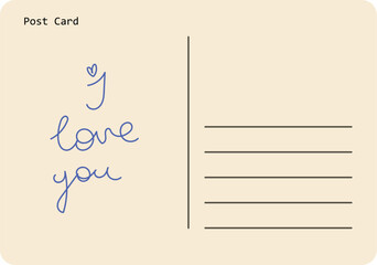 Romantic Postcard with Handwritten Message