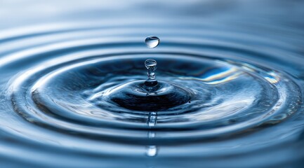 Water droplet impacting a still surface, creating concentric ripples (1)