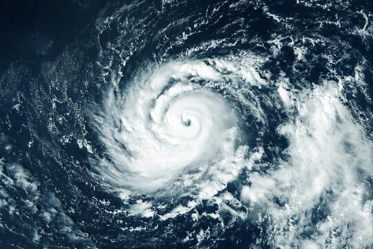 Hurricane from space, atmospheric cyclone. Elements of this image furnished by NASA