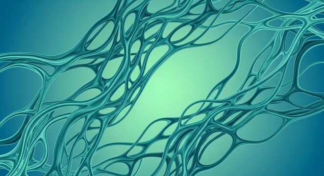 Abstract aqua wave pattern forms intricate organic mesh background