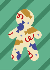 Christmas Gingerbread Background Card