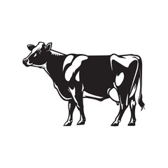 Cow modern dairy brand logo | silhouette vector Icon Design
