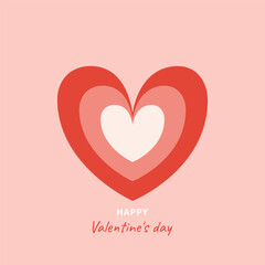 Minimalist concept of a Valentine's Day greeting card with Happy Valentine's day