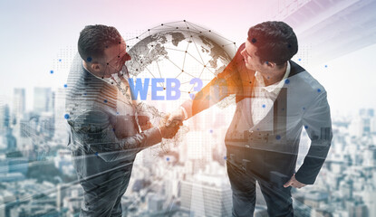 The network architecture of the global Web 3.0. A concept of a worldwide, interconnected, and decentralized digital infrastructure for the future. Motif