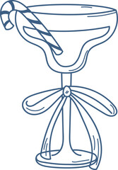 Cocktail Glass with Candy Cane Sketch