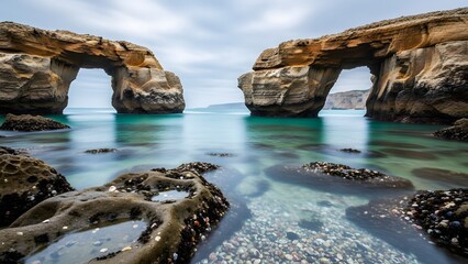 Spectacular Natural Archway Formation Over Turquoise Waters Coastal Beauty & Serenity