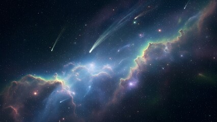 Cosmic Serenity A Breathtaking Star Cluster Amidst the Vastness of Space and Celestial Bodies