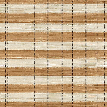 Seamless Hand Drawn Rustic Burlap Texture with Chamois Stripes in Warm Neutrals for Cozy Upholstery and Home Textiles (1)