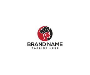 Fototapeta premium Culinary Craftsmanship: A striking logo design, featuring a chef silhouette, captures the essence of a chef's artistry and culinary skills, perfect for branding a food-related business. 