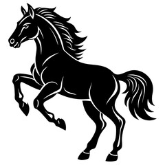 Obraz premium Playful Prancing Foal Silhouettes Young Horse Graceful High Spirits Icon