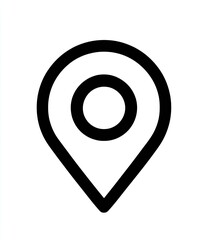 Fototapeta premium Black Location Pin Icon on White Background Simple Outline Design
