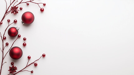 Fototapeta premium set of Christmas ornament in a white banner