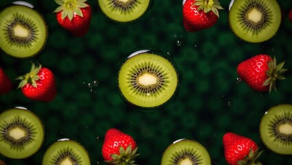 Kiwi and Strawberry Arrangement - A Refreshing Fruit Composition.