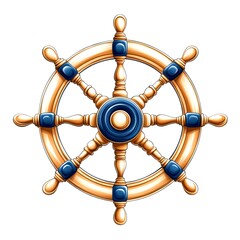 Nautical wheel design showcasing craftsmanship, used in maritime activities and symbolizing guidance and navigation