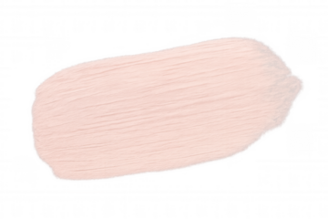 Cosmetic swatch on transparent background showing brush stroke texture and creamy beige pink tone
