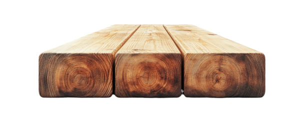 Three cut wooden blocks, centered, showing growth rings