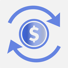 Obraz premium Currency Symbol with Circular Arrows — Photorealistic 4K Digital Illustration