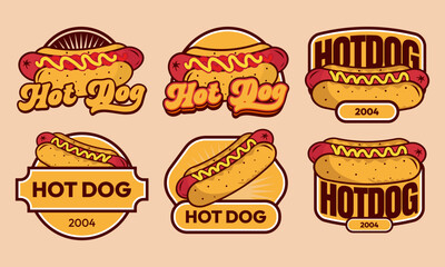 Collection Hot Dog Logo Illustration Design Vector