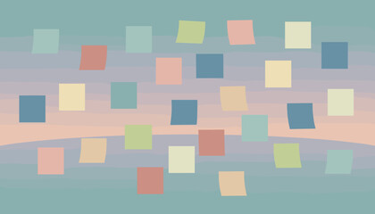 Colorful sticky notes on a soft pastel gradient background symbolizing ideas organization and communication