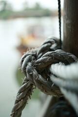 Close-Up Knot on Old Rope