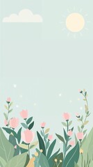 Minimalist Wildflowers on Neutral Background, Elegant Floral Composition