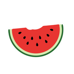 vector illustration of a half bitten watermelon