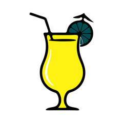 vector cocktail with lemon and lime