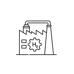 H2 Industrial Use Line Icon, Manufacturing Process Symbol