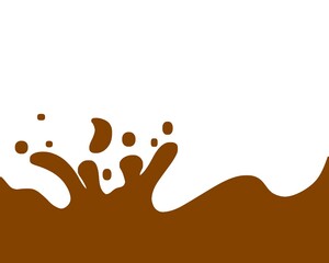 Wavy chocolate background. chocolate drops. wavy background concept. Melted brown background. 