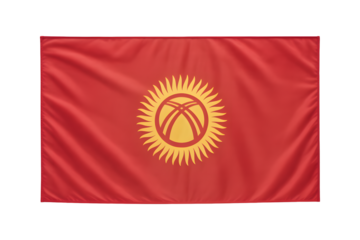 Kyrgyzstan's radiant flag waves, embodying national pride and cultural richness, perfect for travel blogs and patriotic displays