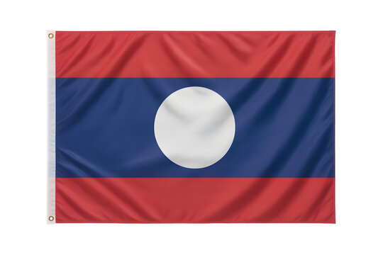 Proudly waving Laos flag embodies nation's spirit, ideal for patriotic events, cultural celebrations, and global representation