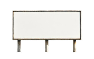 Obraz premium Blank billboard, off-white screen, supported by rusty concrete pillars