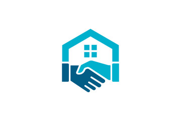 Home deal with handshake vector logo design