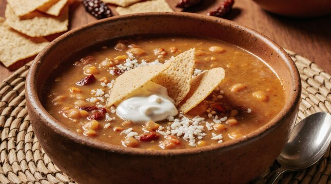 Sopa Tarasca Mexican Aztec Bean and Tortilla Soup