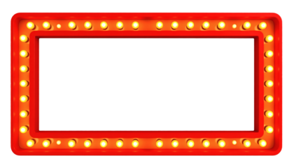 Retro marquee frame with glowing bulbs, perfect for vintage event announcements, theater signs, or bold signage projects.
