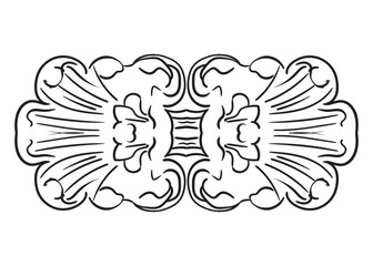 Horizontal luxury hand drawn design element with leaves vector