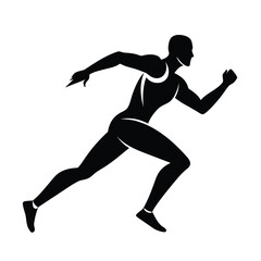 silhouette of a man running