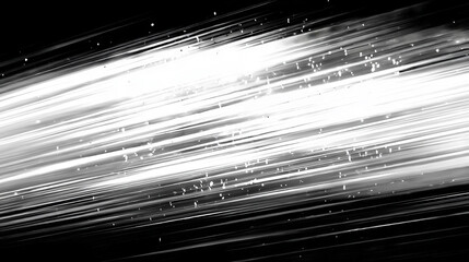 White speed lines streak across a black background, creating a dynamic anime-style effect, visualizing high velocity, action, flash movement, and superhero manga energy.
