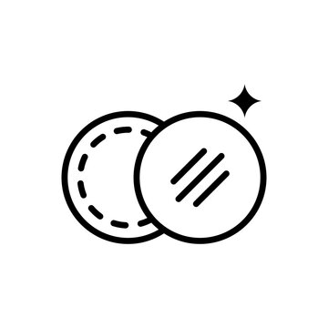 Outline cotton pad skin care beauty line art icon