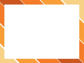 White Frame on Diagonal Orange Striped Gradient Background