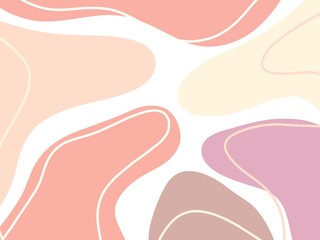 Pastel Pink and Peach Abstract Flowing Shapes