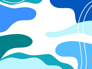 Blue and Teal Abstract Fluid Shapes Background