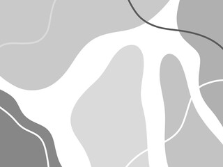 Monochrome Gray Abstract Fluid Shapes Background