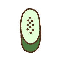 手書き風のアイコン　カットきゅうり