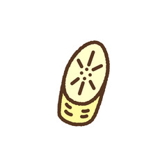 手書き風のアイコン　カットバナナ
